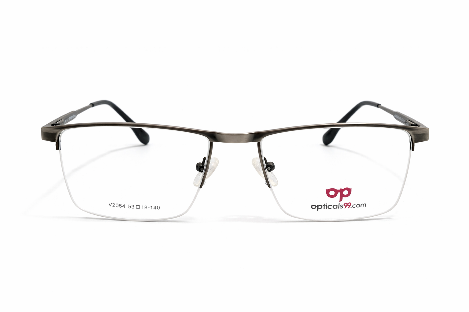 Opticals99 Sleek Gunmetal Semi-rim Eyeglasses For Men