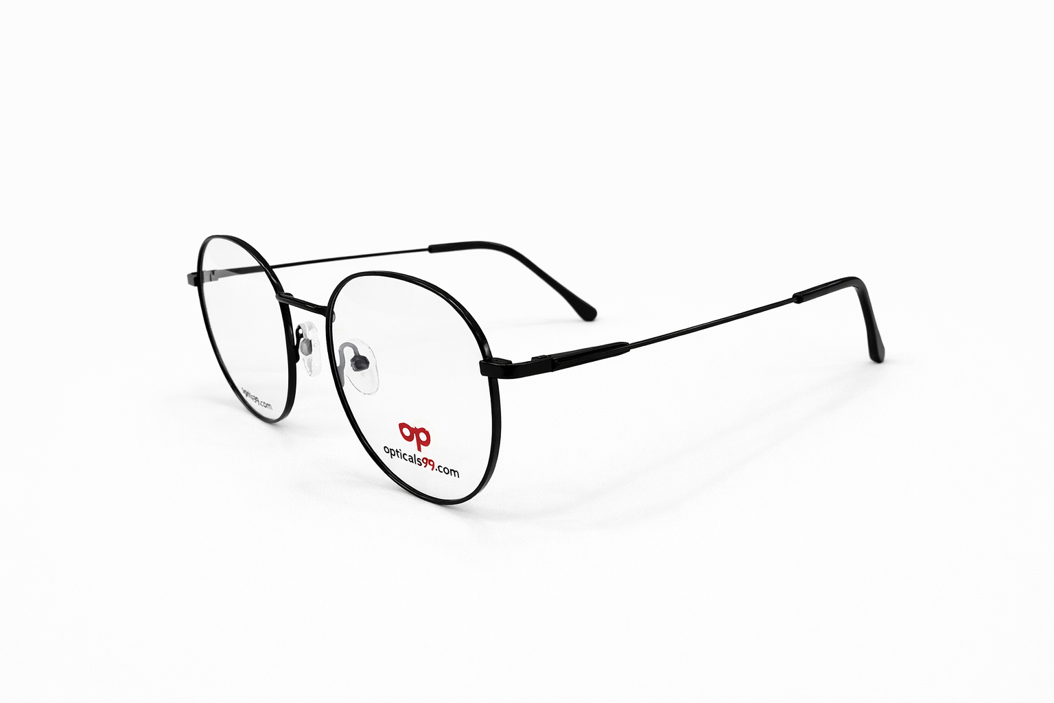 Opticals99 Thin Metal Round Black Eyeglasses  view 2